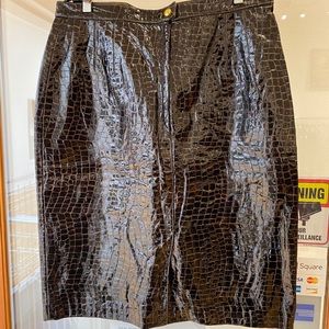 Escada Patented Croc Print Skirt